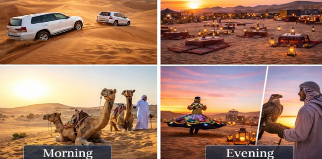 morning vs evening desert safari in Dubai comparison