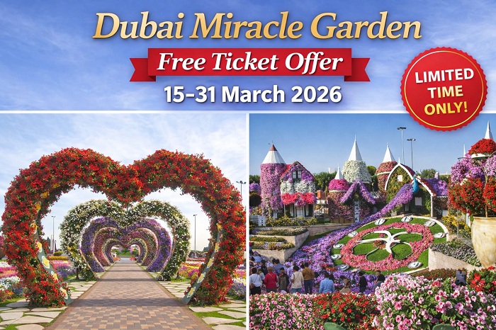 Dubai Miracle Garden free tickets offer 2026 hurry up its limited time offer!